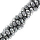 Faceted glass beads 3x2mm disc - Dark Silver-pearl shine coating